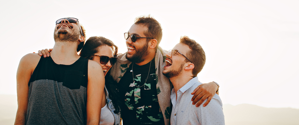 Friends laughing together